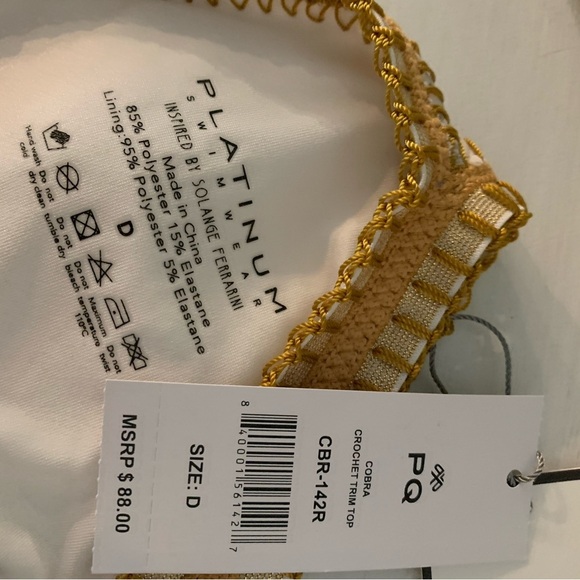 NWT Pilyq Platinum Swimwear‎ Cobra Crochet Bikini Triangle Top - Picture 8 of 11